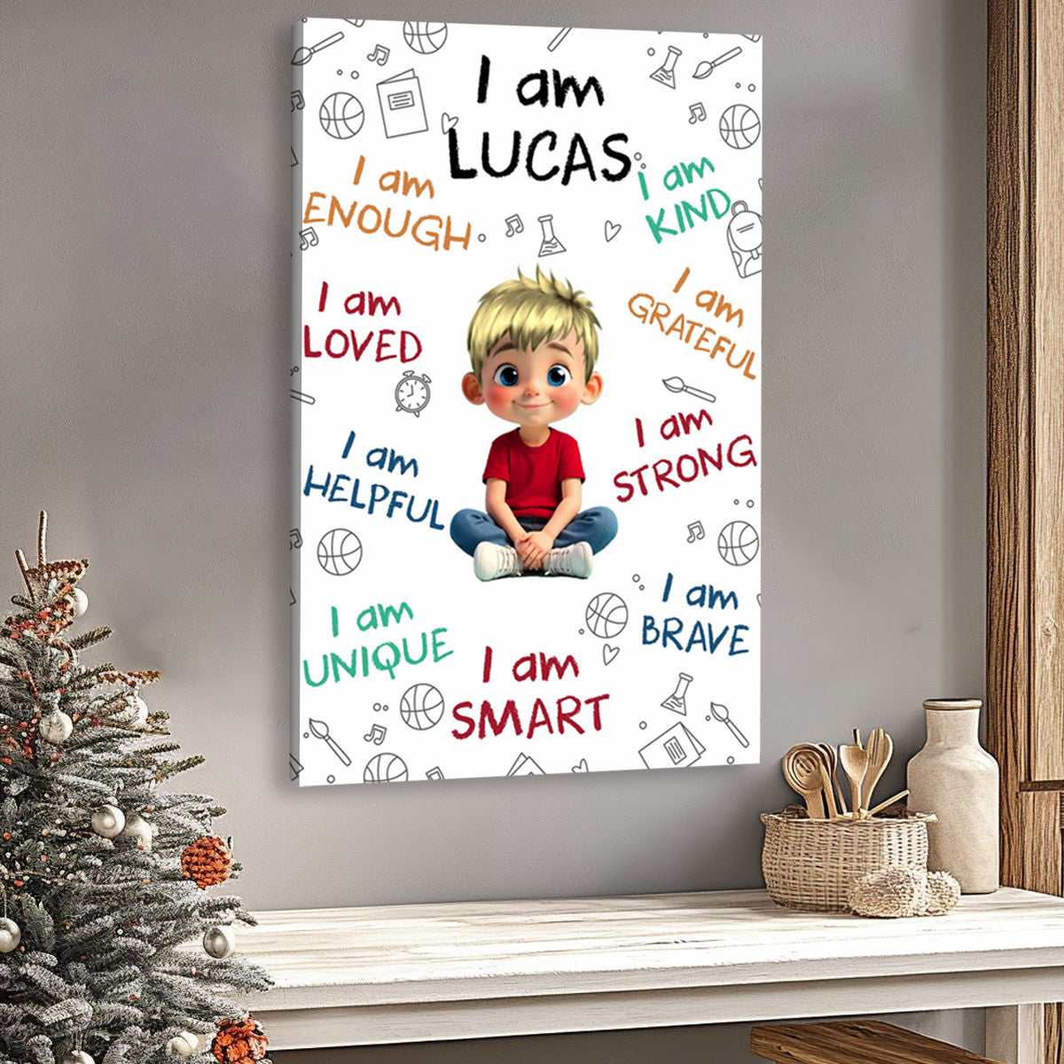 Personalized Affirmations Canvas / Poster - Custom Name Positive Wall Art