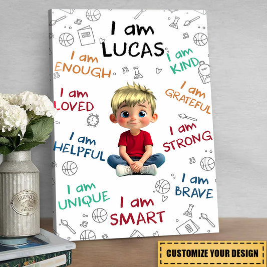 Personalized Affirmations Canvas / Poster - Custom Name Positive Wall Art