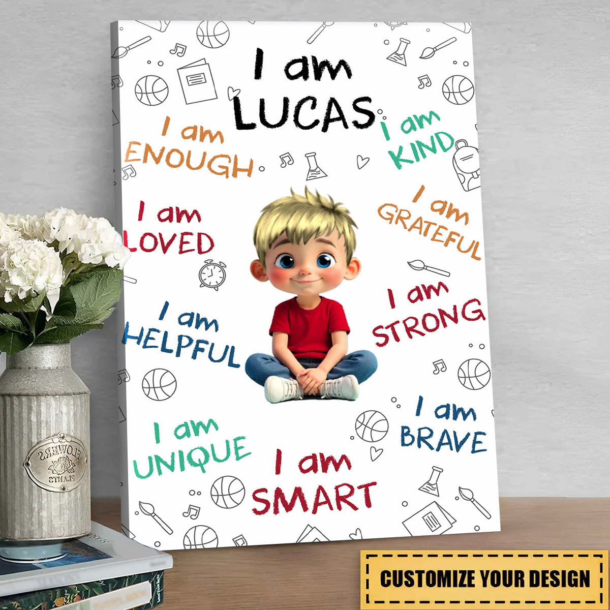 Personalized Affirmations Canvas / Poster - Custom Name Positive Wall Art