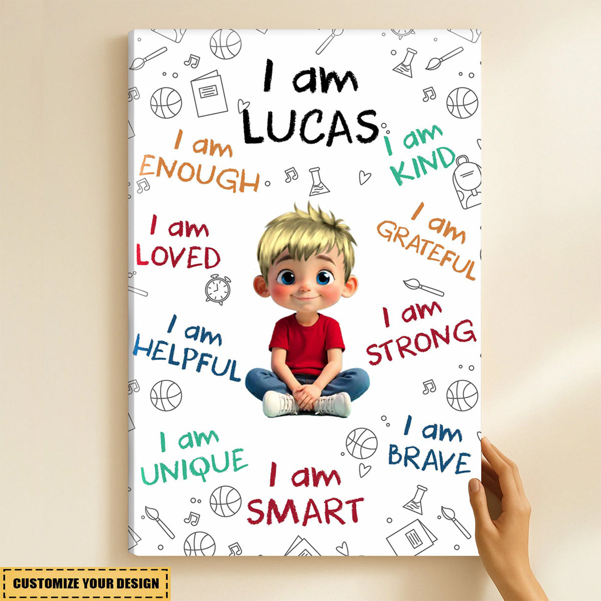 Personalized Affirmations Canvas / Poster - Custom Name Positive Wall Art