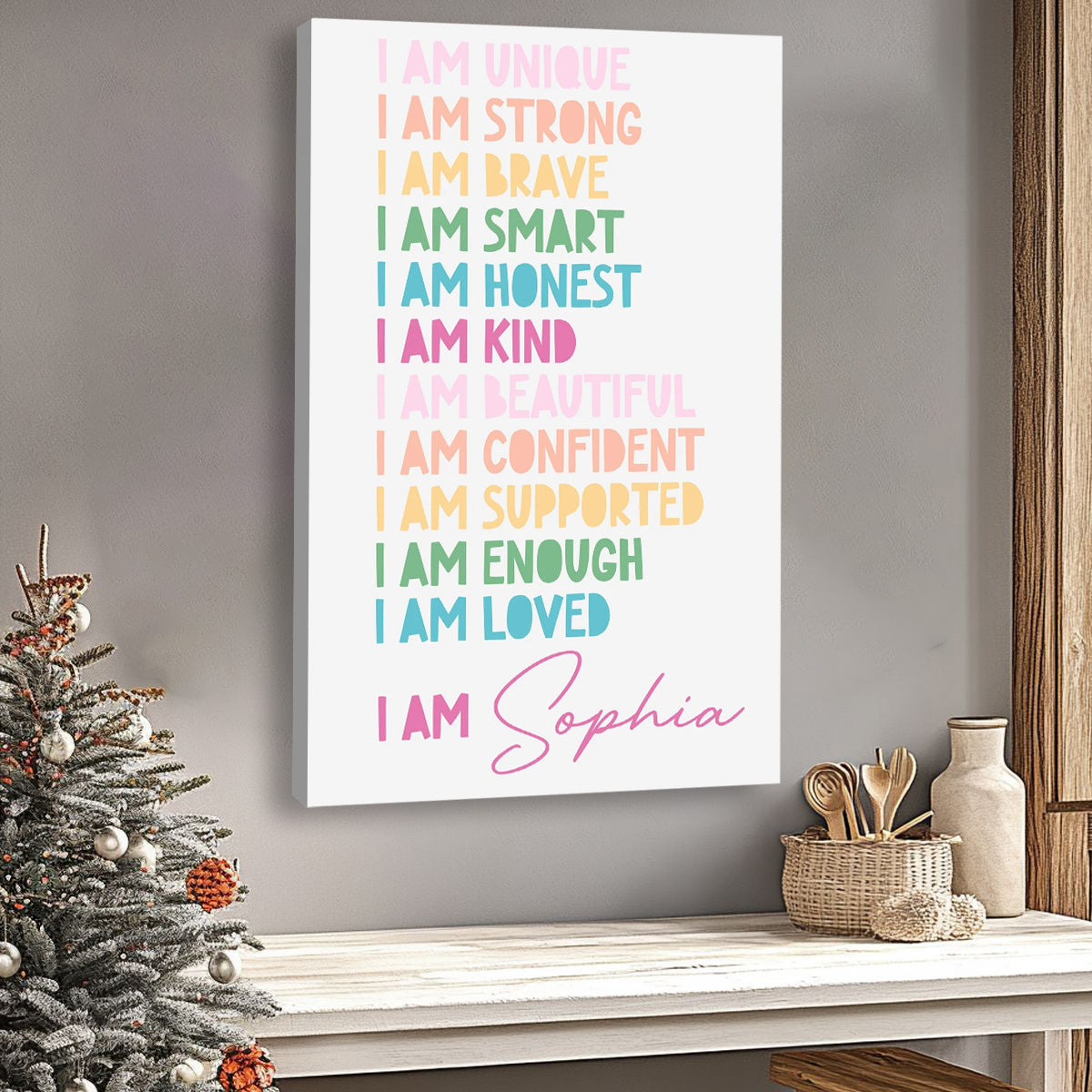 Personalized I Am Canvas - Custom Name Affirmations Wall Art