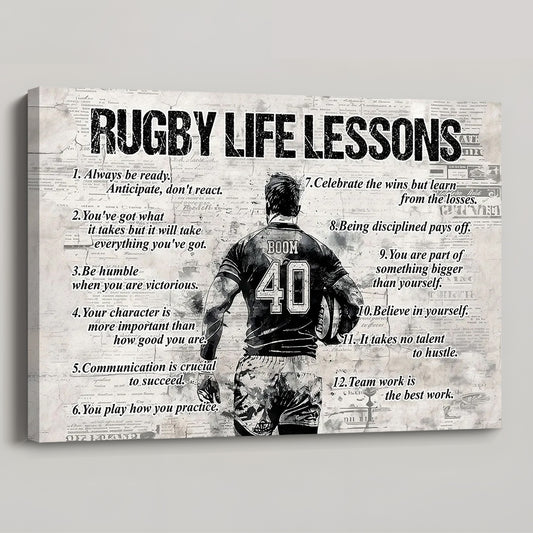 Rugby Life Lessons - Personalized Poster / Canvas