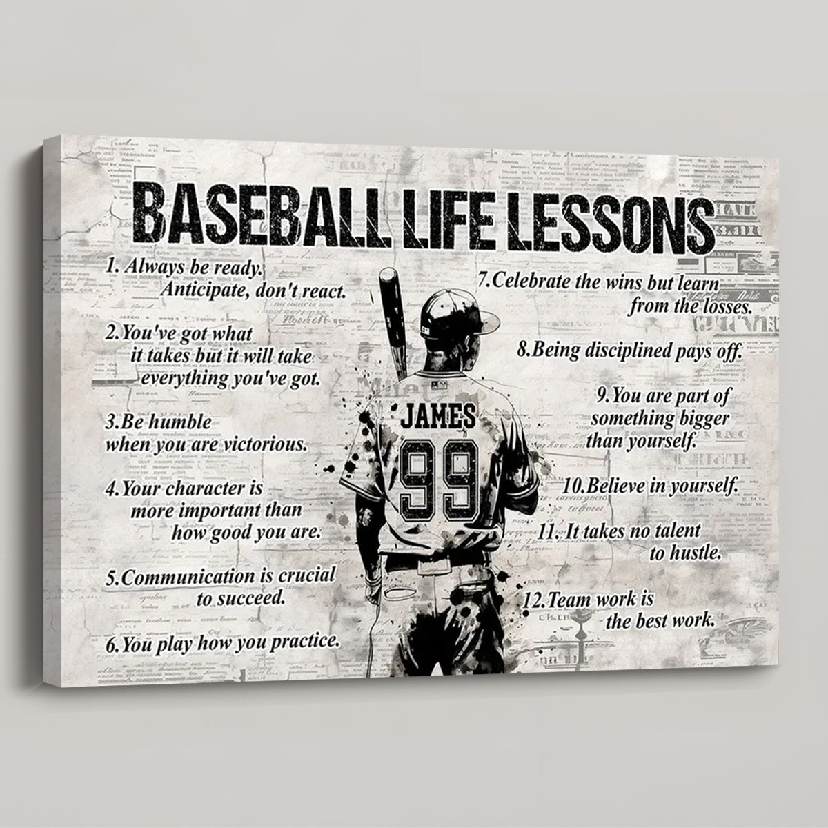 The Baseball Playbook for Life - Personalized Poster / Canvas