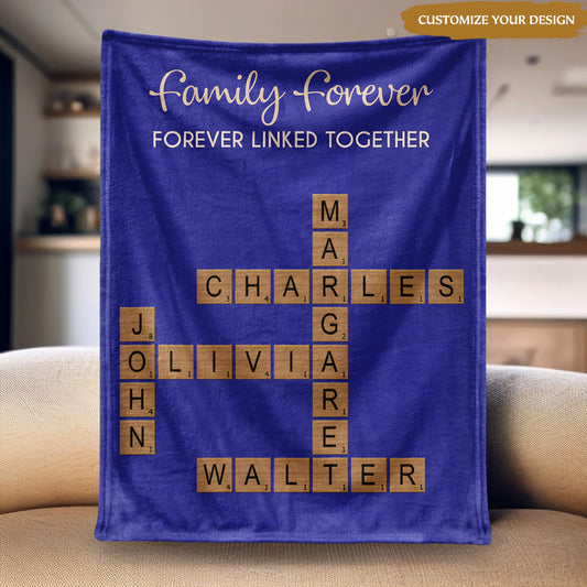 Personalized Siblings Crossword Blanket - Gift for Brothers & Sisters