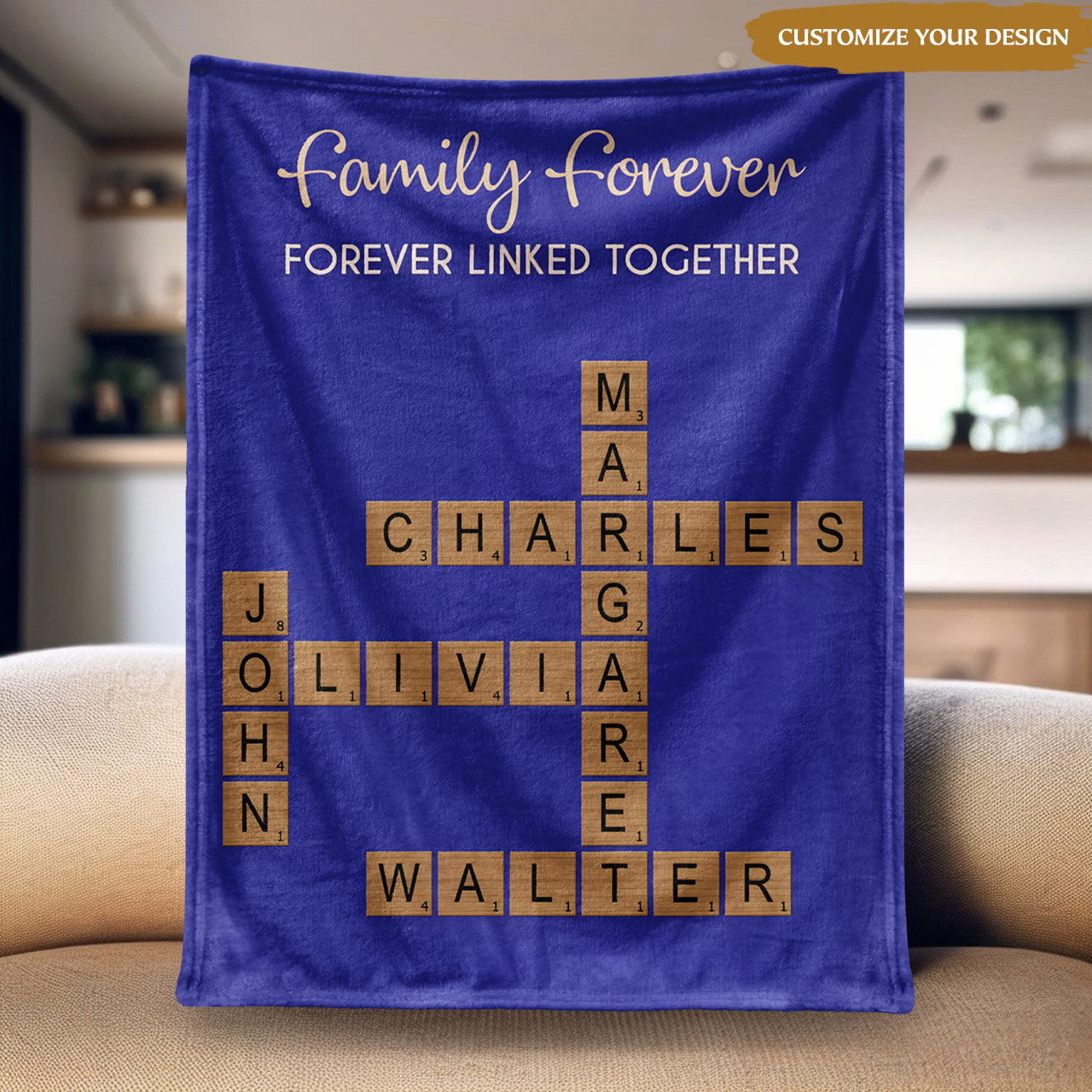 Personalized Siblings Crossword Blanket - Gift for Brothers & Sisters