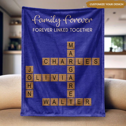 Personalized Siblings Crossword Blanket - Gift for Brothers & Sisters
