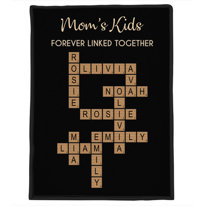 Personalized Family Crossword Blanket - - Customize Your Names