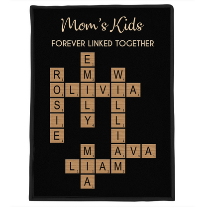 Personalized Family Crossword Blanket - - Customize Your Names