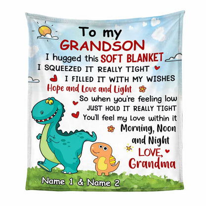 Personalized Dinosaur Blanket for a Beloved Grandson Granddaughter