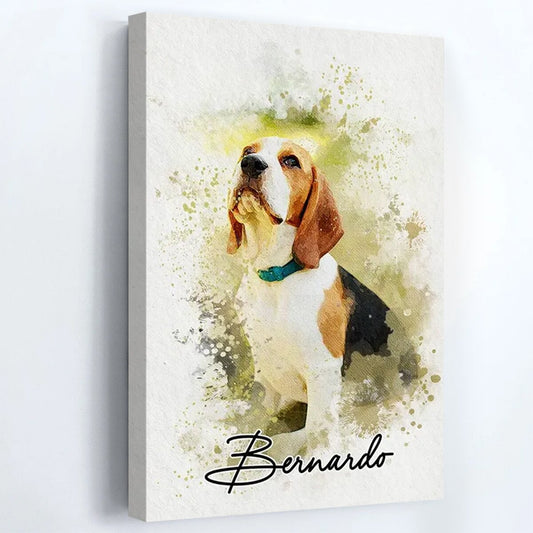 Personalized Pet Watercolor Portrait Poster / Canvas - Custom Wall Art from Your Photo