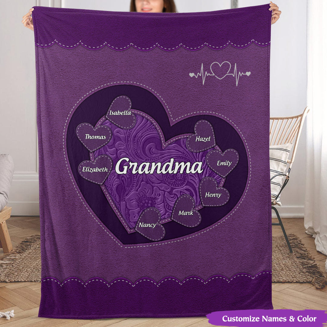 Two Generations of Love - Personalized Blanket for Mom & Grandma