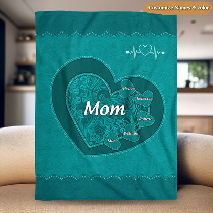 Two Generations of Love - Personalized Blanket for Mom & Grandma