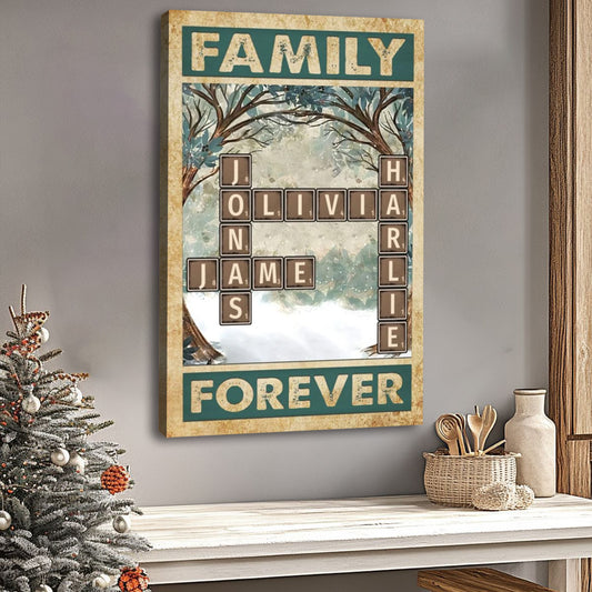 Family Forever - Personalized Scrabble Canvas / Poster