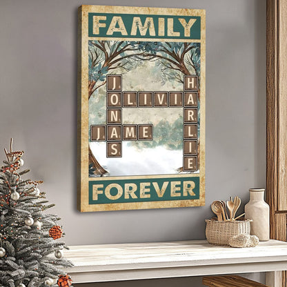 Family Forever - Personalized Scrabble Canvas / Poster