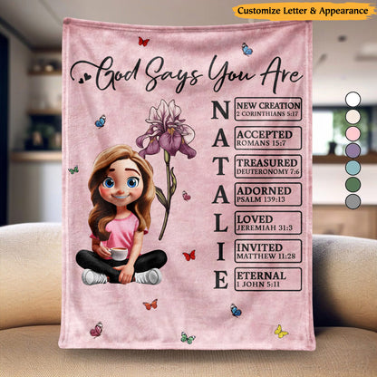 God Says I Am - Personalized Bible Blanket