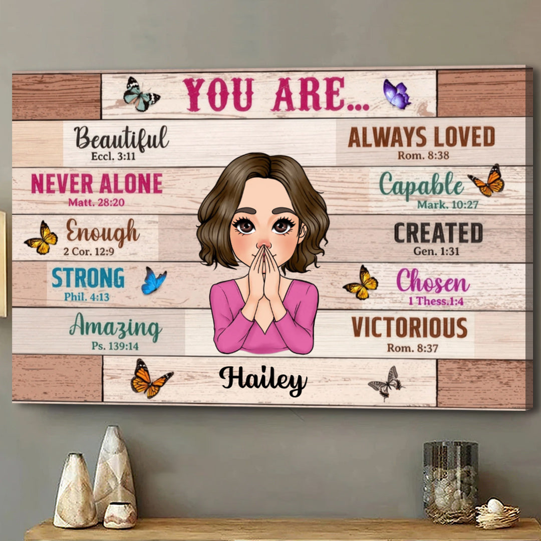 "You Are Beautiful, Strong & Chosen” - Personalized Canvas / Poster