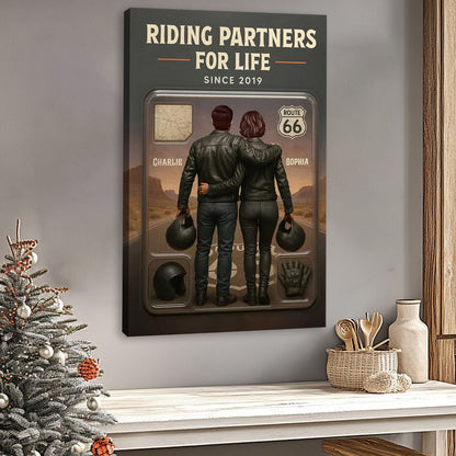 Riding Partners For Life Since 2019 - Personalized Canvas / Poster