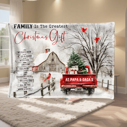 Customizable "All Roads Lead Home at Christmas" Blanket - Personalize Names & Year