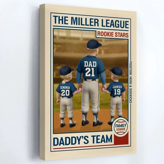 Family League Daddy's Team - Personalized Poster/Canvas