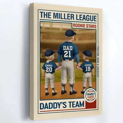 Family League Daddy's Team - Personalized Poster/Canvas