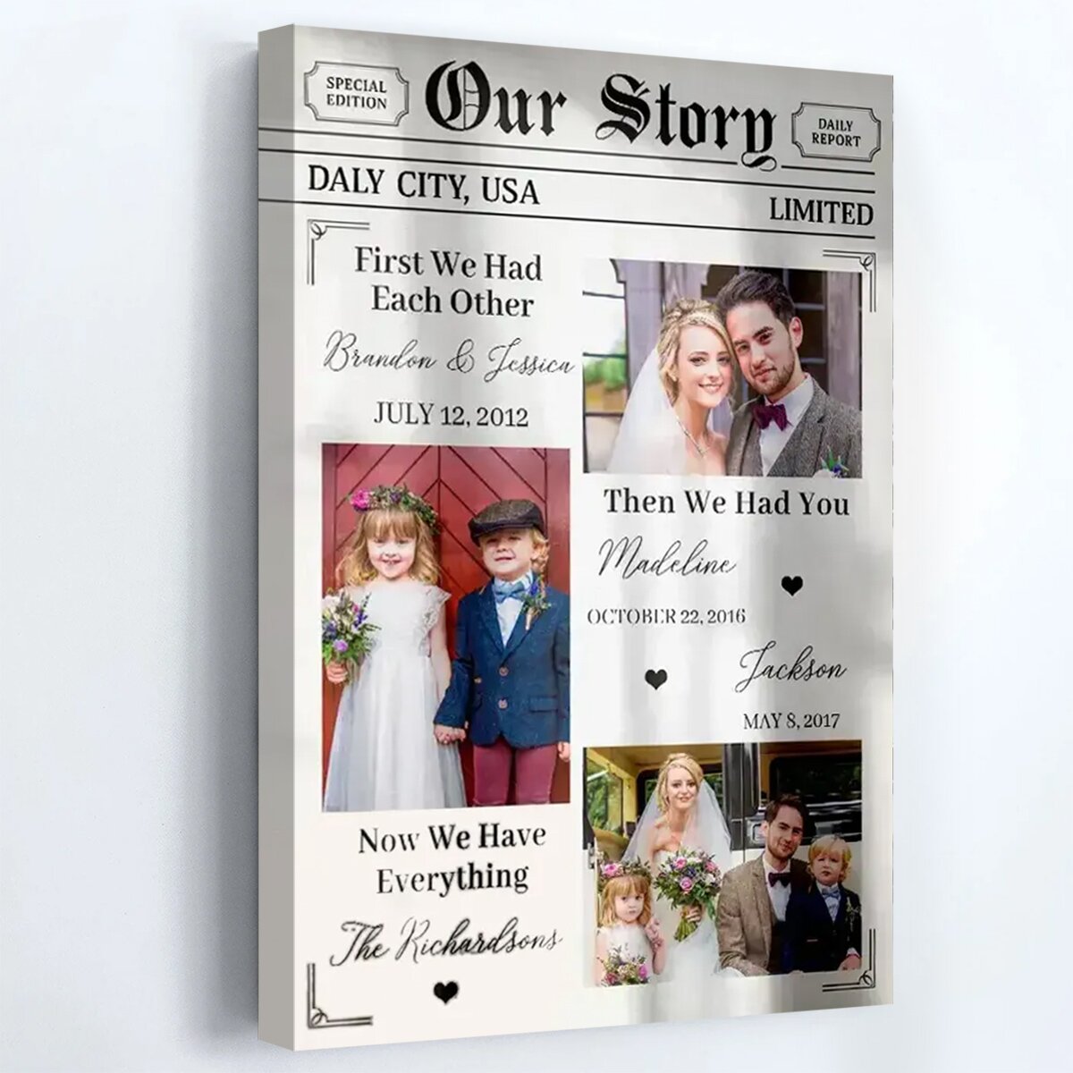 Our Story, Our Everything - Personalized Family Photo Poster / Canvas