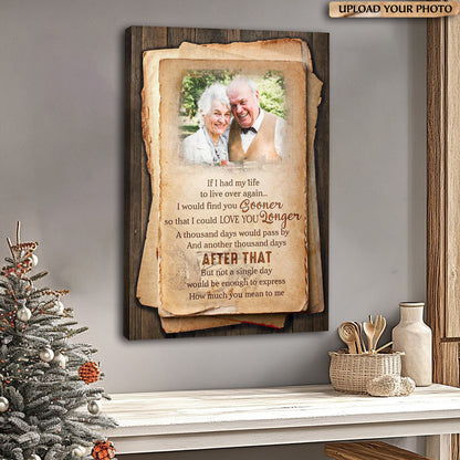 A Thousand Days - Personalized Custom Photo Canvas / Poster