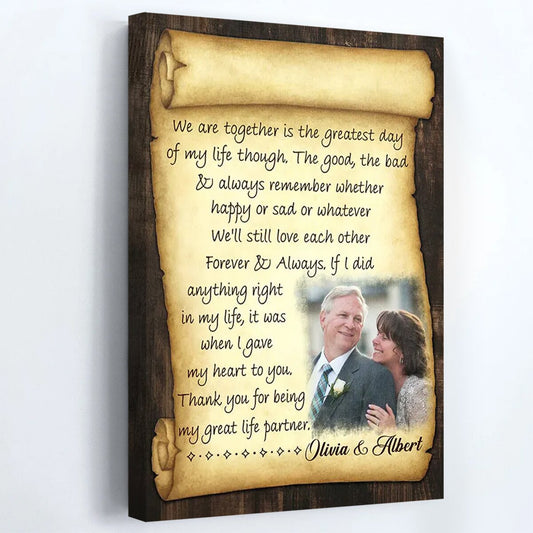 Greatest Day Of My Life - Personalized Custom Photo Canvas/poster