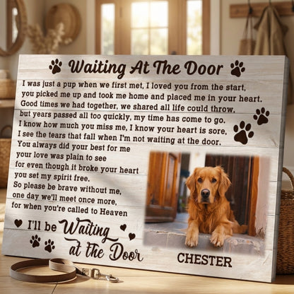 Waiting At The Door - Personalized Pet Portrait Canvas / Poster