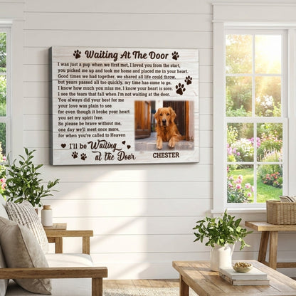 Waiting At The Door - Personalized Pet Portrait Canvas / Poster