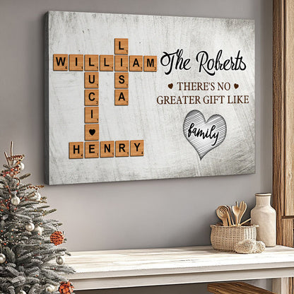 Our Family, A Whole Lot Of Love - Personalized Customized Crossword Canvas / Poster