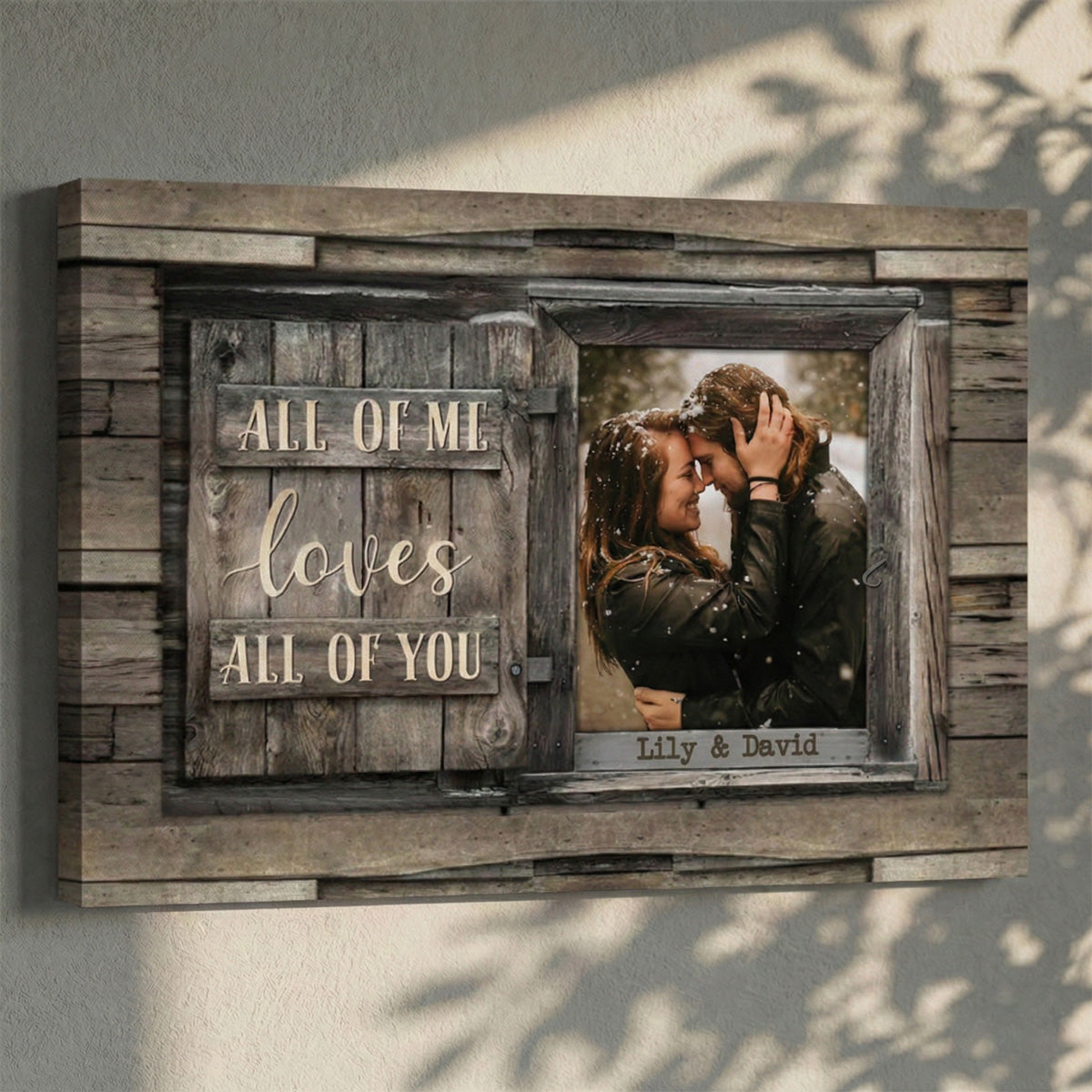 All Of Me Loves All Of You - Personalized Custom Photo Couple Canvas / Poster