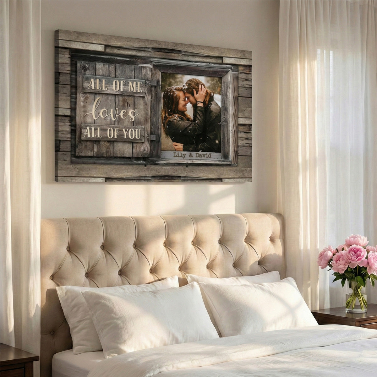 All Of Me Loves All Of You - Personalized Custom Photo Couple Canvas / Poster