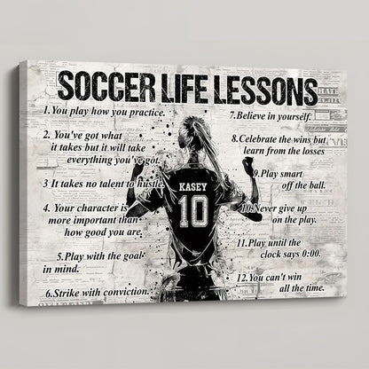 Soccer Life Lessons - Personalized Custom Poster / Canvas
