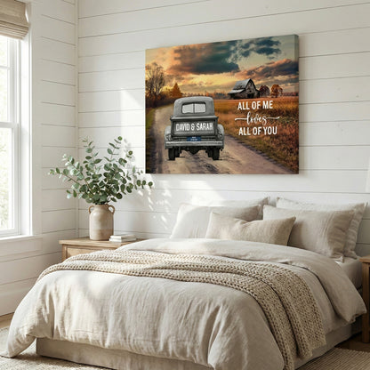 “God Blessed The Broken Road” - Personalized Rustic Couple Canvas / Poster