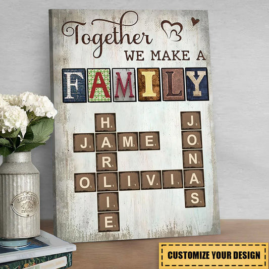 The Art Of Our Family - Personalized Crossword Puzzle Poster / Canvas