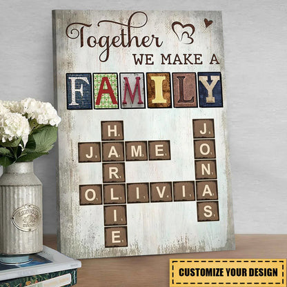 The Art Of Our Family - Personalized Crossword Puzzle Poster / Canvas