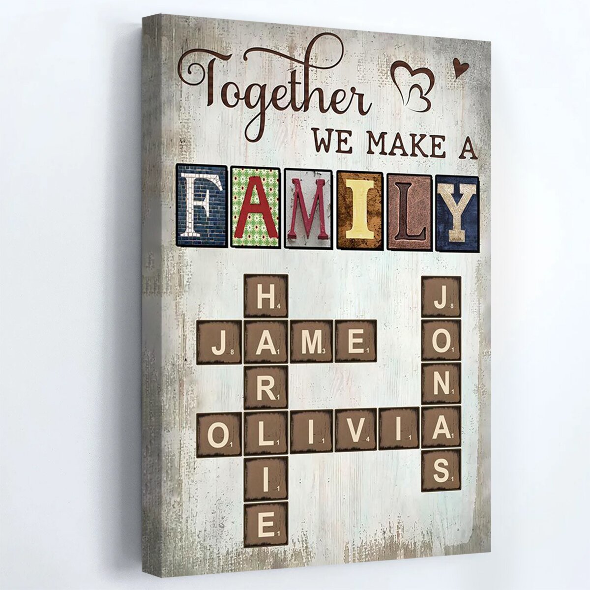 The Art Of Our Family - Personalized Crossword Puzzle Poster / Canvas
