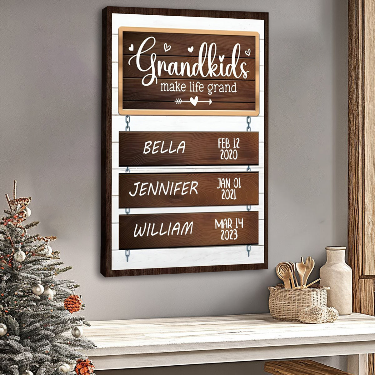 Grandkids Make Life Grand - Personalized Poster / Canvas For Grandma