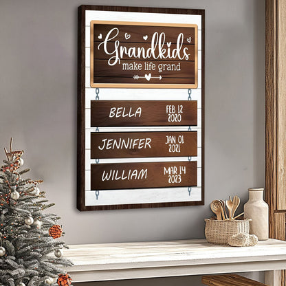 Grandkids Make Life Grand - Personalized Poster / Canvas For Grandma