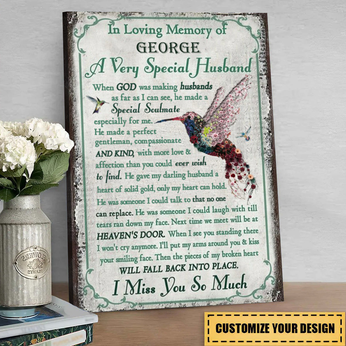 In Loving Memory Of Husband - Personalized Memorial Canvas / Poster