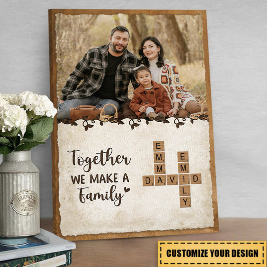 Personalised Together We Make A Family - Custom Crossword Photo Canvas / Poster
