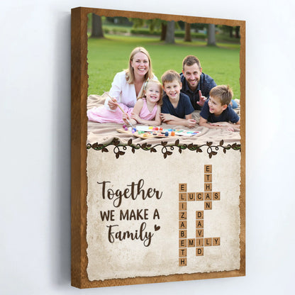 Personalised Together We Make A Family - Custom Crossword Photo Canvas / Poster