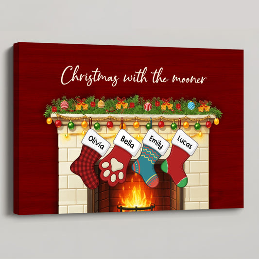 Christmas With Family Canvas / Poster - Personalize Names & Title