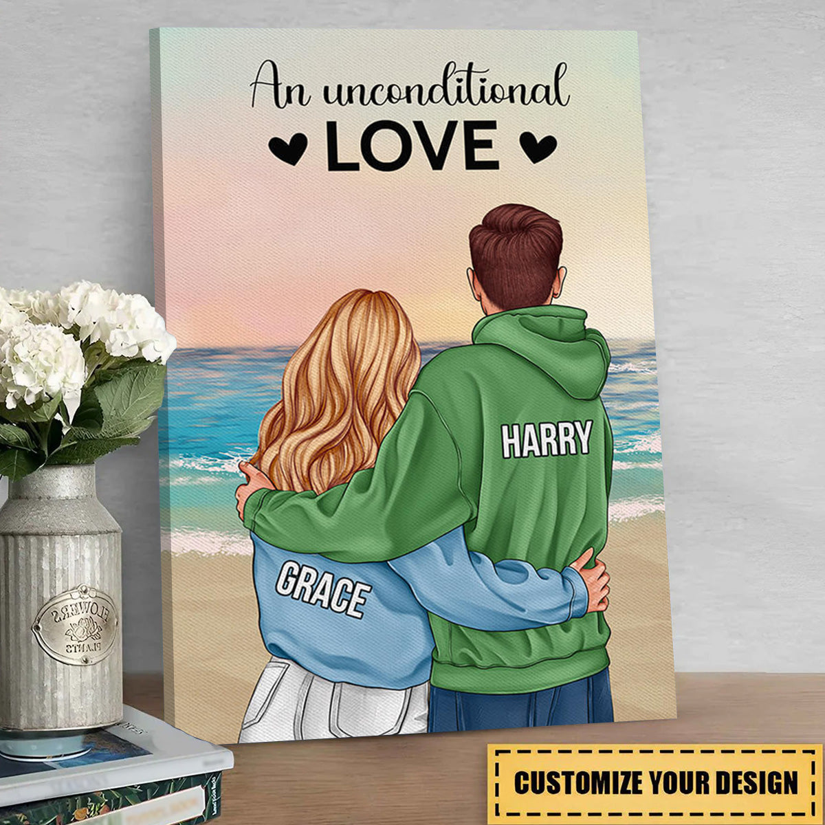 An Unconditional Love - Personalised Canvas / Poster for Couple