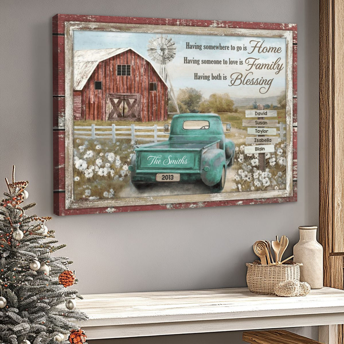 Personalized Family Farm Sign - Custom Name Canvas / Poster