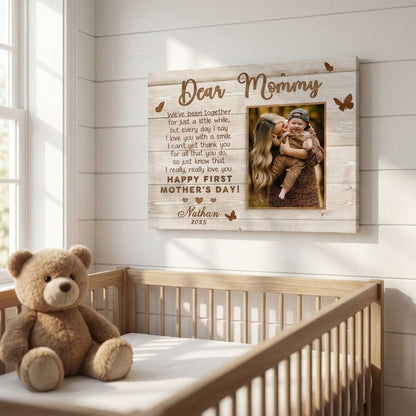Personalized Custom Photo Canvas / Poster - New Mom Mothers Day Gift
