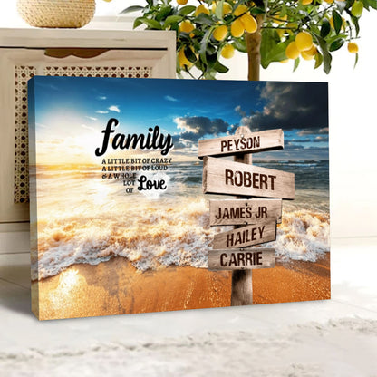 Custom Sunset Beach Canvas / Poster - Personalized Multi-Names Family Wall Art