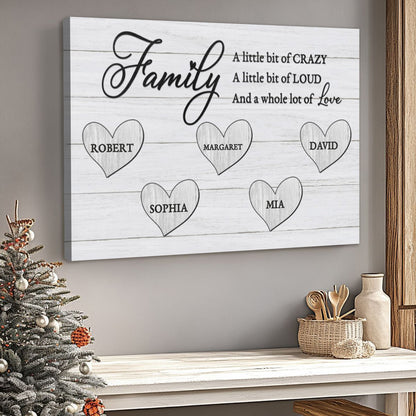 Personalized “A Whole Lot of Love” Canvas / Poster - Custom Wall Art with Family Names