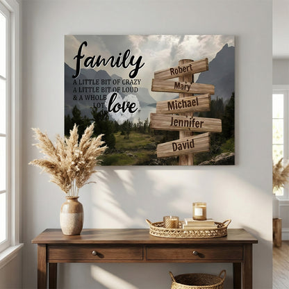A Little Whole Lot of Love - Personalized Custom Family Name Canvas / Poster