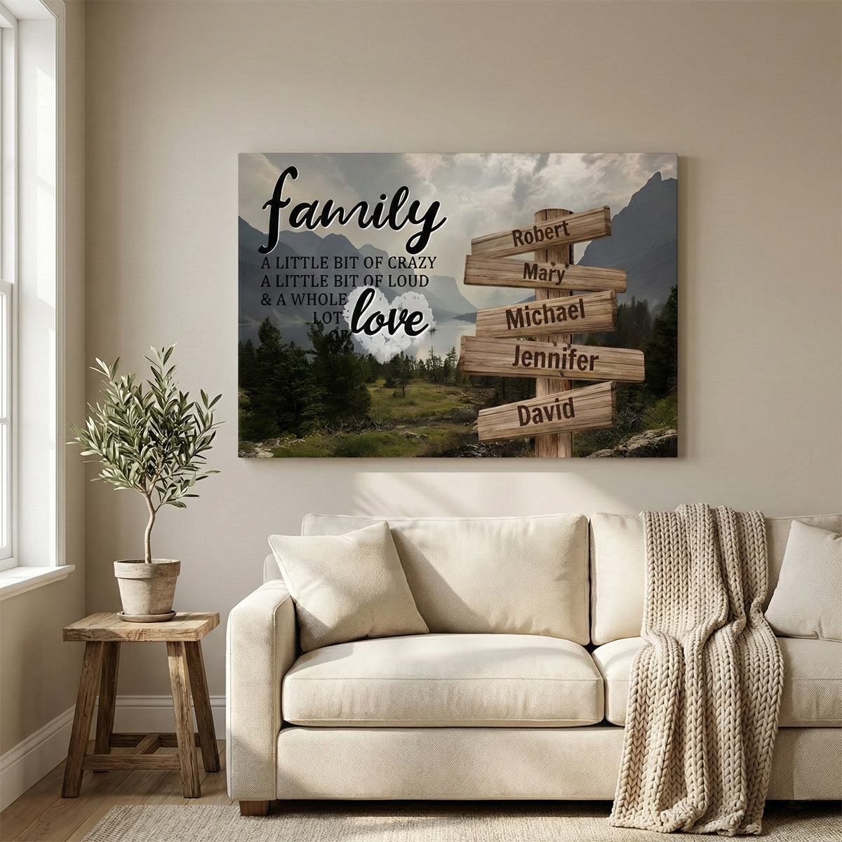 A Little Whole Lot of Love - Personalized Custom Family Name Canvas / Poster